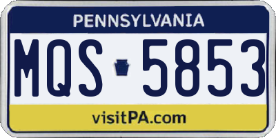 PA license plate MQS5853