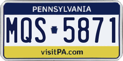 PA license plate MQS5871