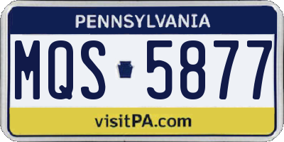 PA license plate MQS5877