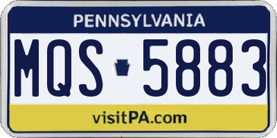 PA license plate MQS5883