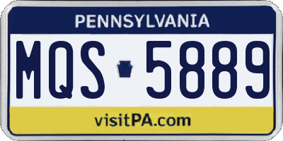 PA license plate MQS5889