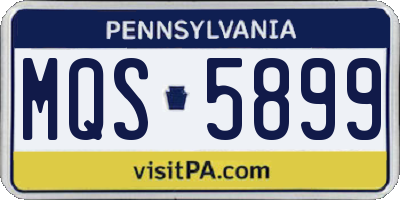 PA license plate MQS5899