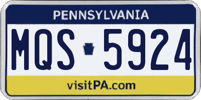 PA license plate MQS5924