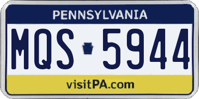 PA license plate MQS5944