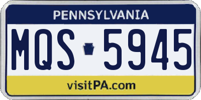 PA license plate MQS5945