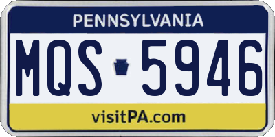 PA license plate MQS5946