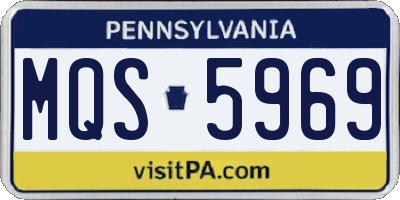 PA license plate MQS5969