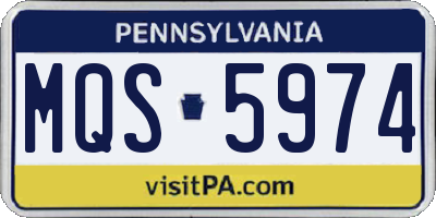 PA license plate MQS5974