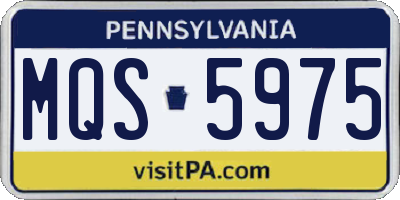 PA license plate MQS5975