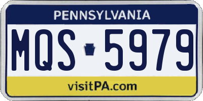 PA license plate MQS5979