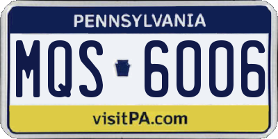 PA license plate MQS6006