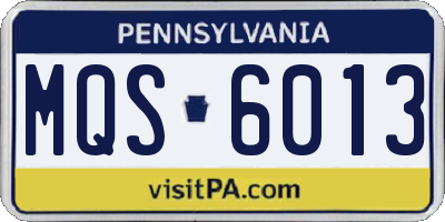 PA license plate MQS6013