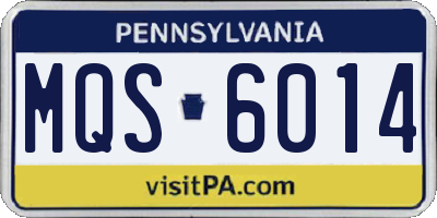 PA license plate MQS6014