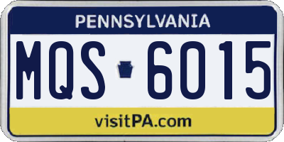 PA license plate MQS6015