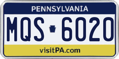 PA license plate MQS6020