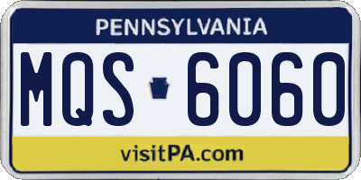 PA license plate MQS6060