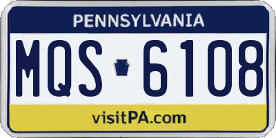 PA license plate MQS6108