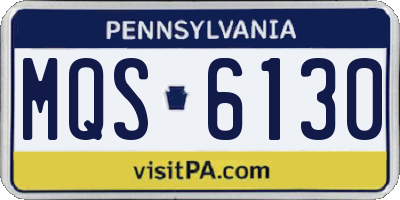 PA license plate MQS6130