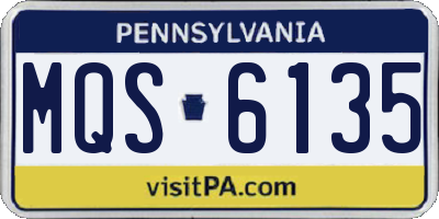 PA license plate MQS6135