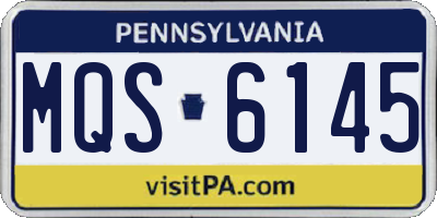 PA license plate MQS6145