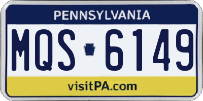 PA license plate MQS6149
