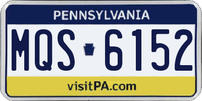 PA license plate MQS6152