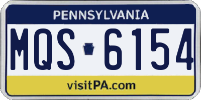 PA license plate MQS6154