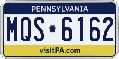 PA license plate MQS6162