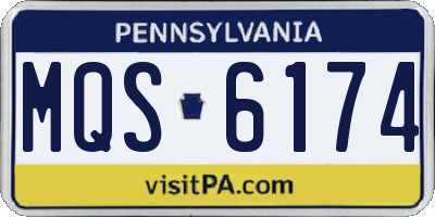 PA license plate MQS6174