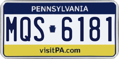 PA license plate MQS6181
