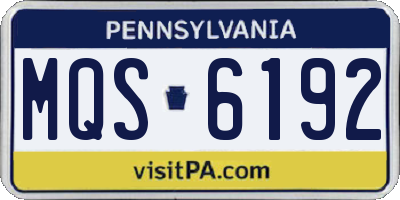 PA license plate MQS6192