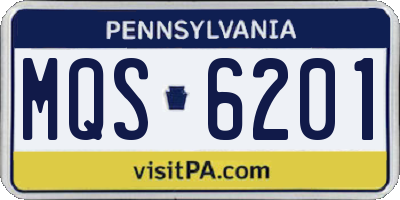 PA license plate MQS6201