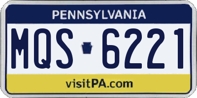 PA license plate MQS6221
