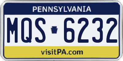 PA license plate MQS6232