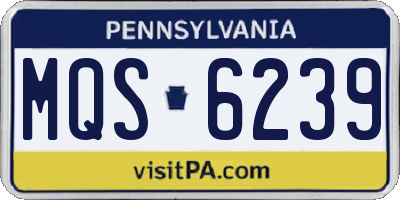 PA license plate MQS6239