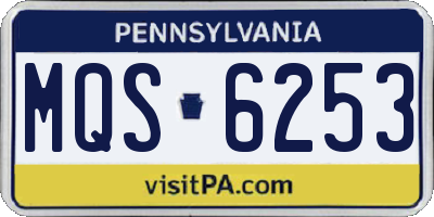 PA license plate MQS6253