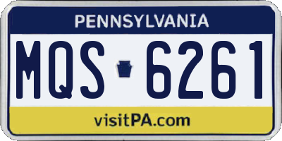 PA license plate MQS6261
