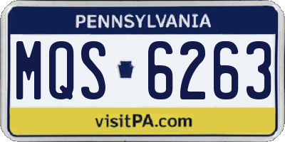 PA license plate MQS6263