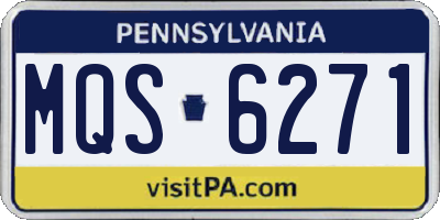 PA license plate MQS6271