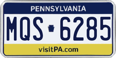 PA license plate MQS6285