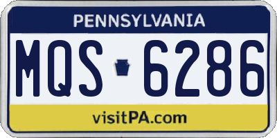 PA license plate MQS6286
