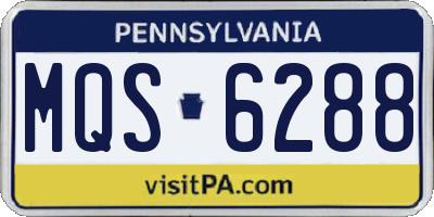 PA license plate MQS6288