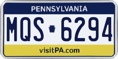 PA license plate MQS6294