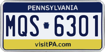 PA license plate MQS6301
