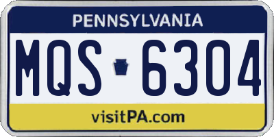 PA license plate MQS6304