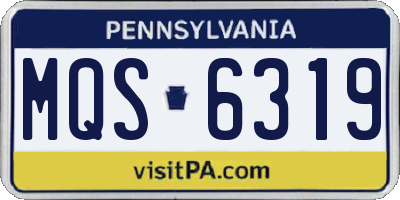 PA license plate MQS6319
