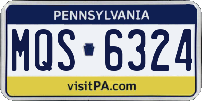 PA license plate MQS6324