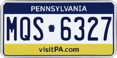 PA license plate MQS6327
