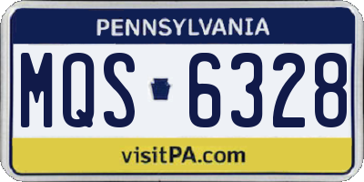 PA license plate MQS6328