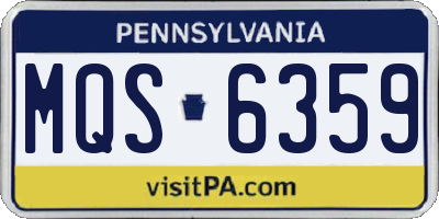 PA license plate MQS6359